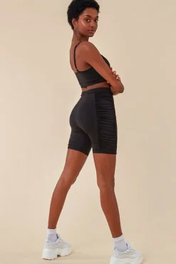 Side Detail Bralette & Cycle Short Set - Black by Cosmochic