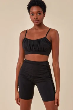 Side Detail Bralette & Cycle Short Set - Black by Cosmochic