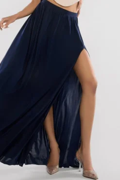 Side Split Soft Touch Maxi Skirt by Goddiva