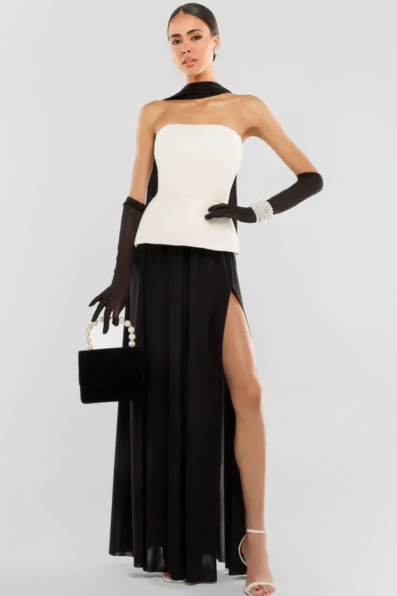 Side Split Soft Touch Maxi Skirt by Goddiva