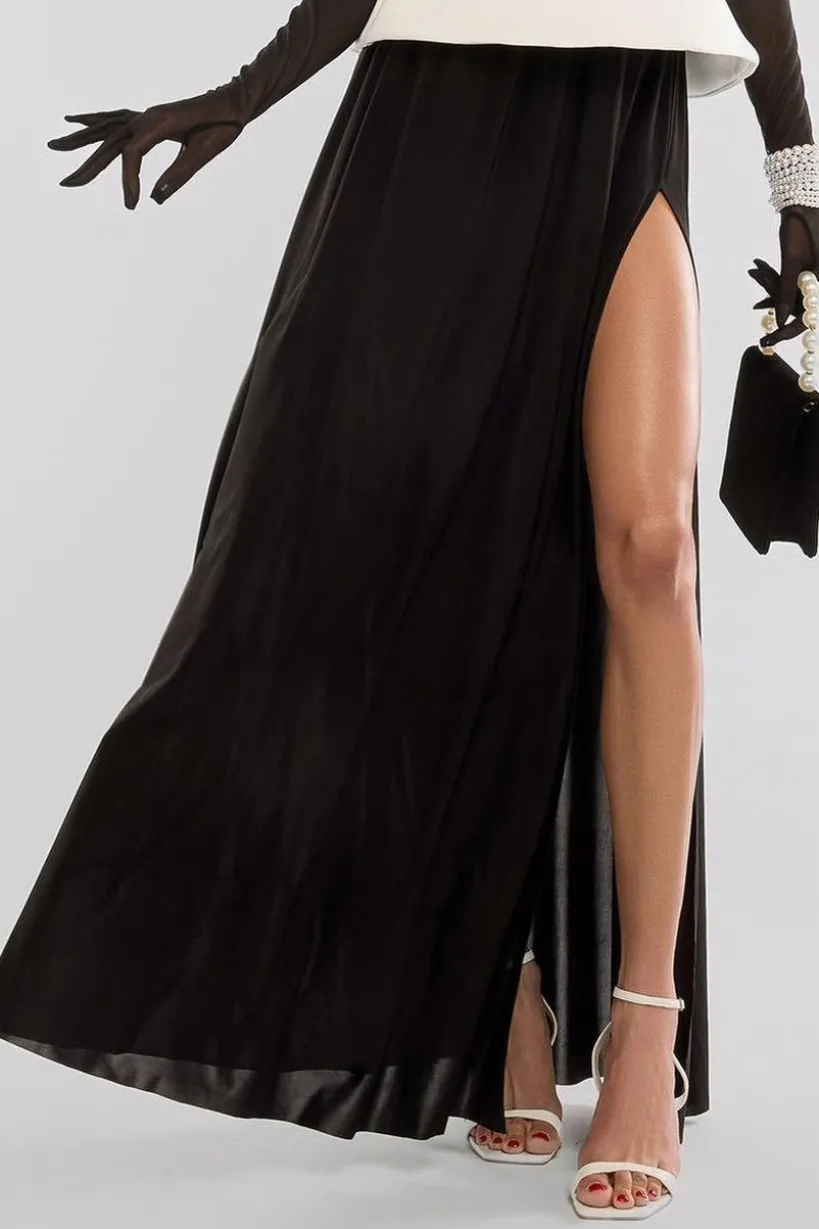 Side Split Soft Touch Maxi Skirt by Goddiva