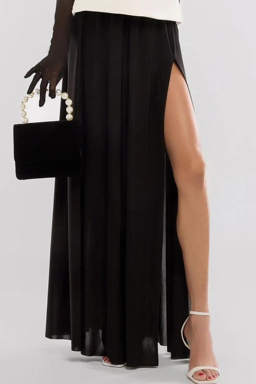 Side Split Soft Touch Maxi Skirt by Goddiva
