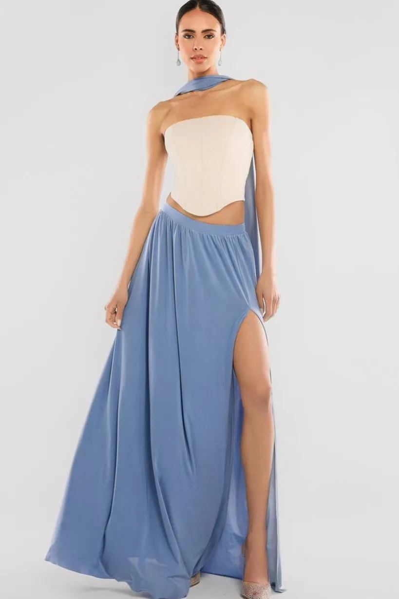 Side Split Soft Touch Maxi Skirt by Goddiva
