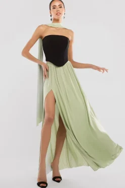 Side Split Soft Touch Maxi Skirt by Goddiva