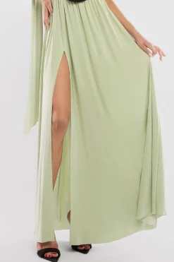 Side Split Soft Touch Maxi Skirt by Goddiva