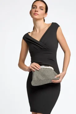 Silver Diamante Asymmetric Evening Bag by Aftershock London