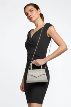 Silver Diamante Top Handle Bag by Aftershock London