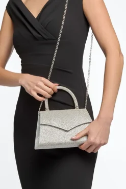 Silver Diamante Top Handle Bag by Aftershock London