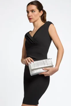 Silver Pleated Clutch Bag by Aftershock London