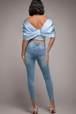 Skinny Fit Stretch Denim Jeans - Blue by Goddiva denim