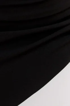 Sleeveless Mermaid Hem Monochrome Contrast Maxi Dress- Black Cream by Goddiva