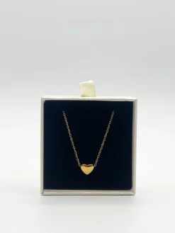Small Heart Necklace In Gold by SVNX