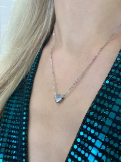 Small Heart Necklace In Silver by SVNX