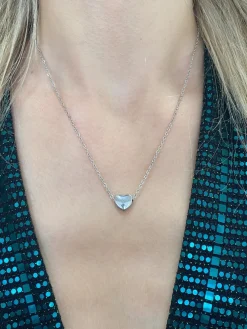 Small Heart Necklace In Silver by SVNX