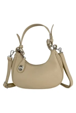 Small Turn-Lock Faux Leather Shoulder Bag by SVNX