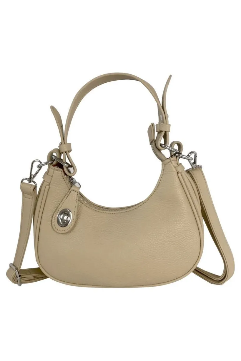 Small Turn-Lock Faux Leather Shoulder Bag by SVNX
