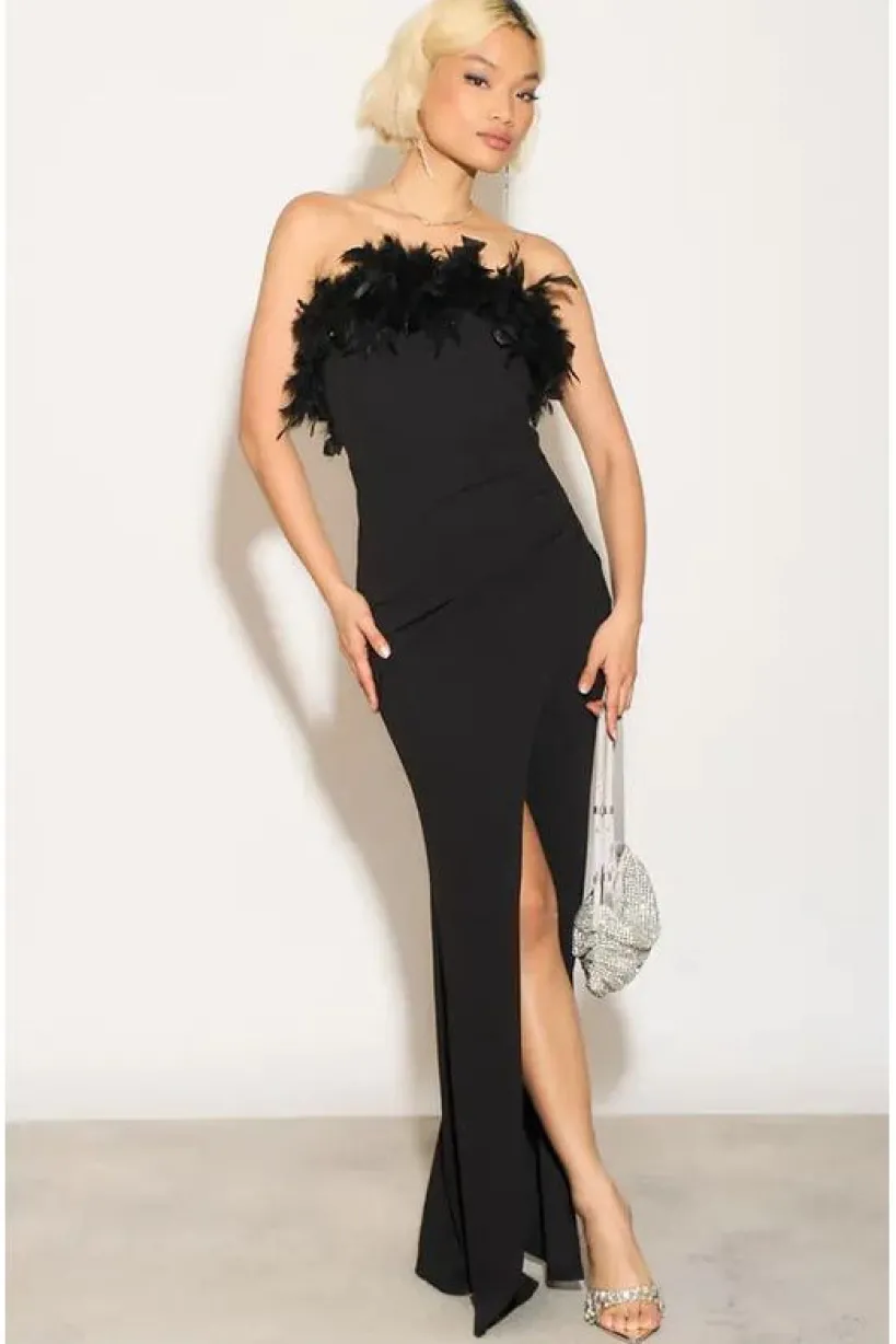 Sophia Maxi Wrap Feather Dress by Saint A