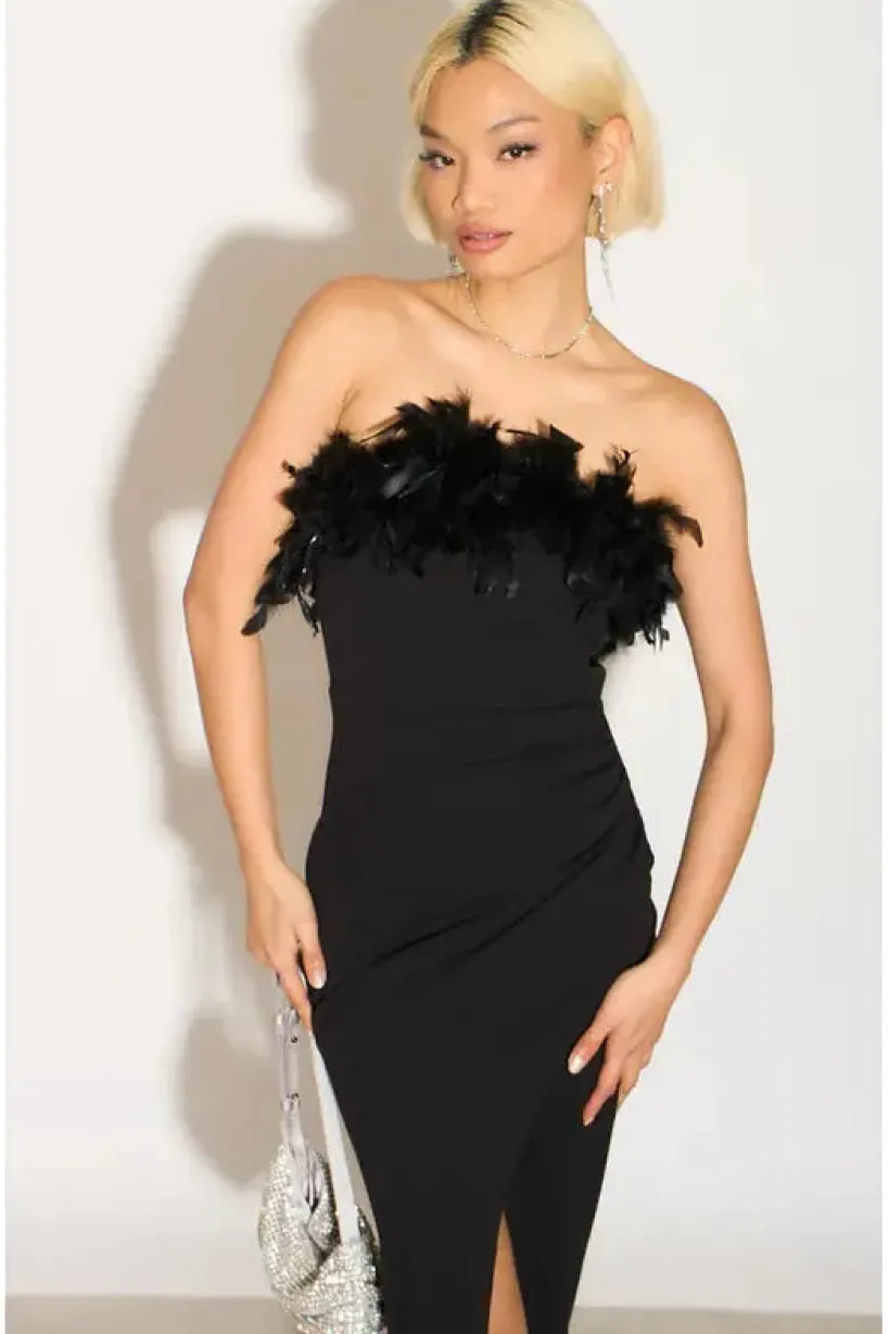 Sophia Maxi Wrap Feather Dress by Saint A