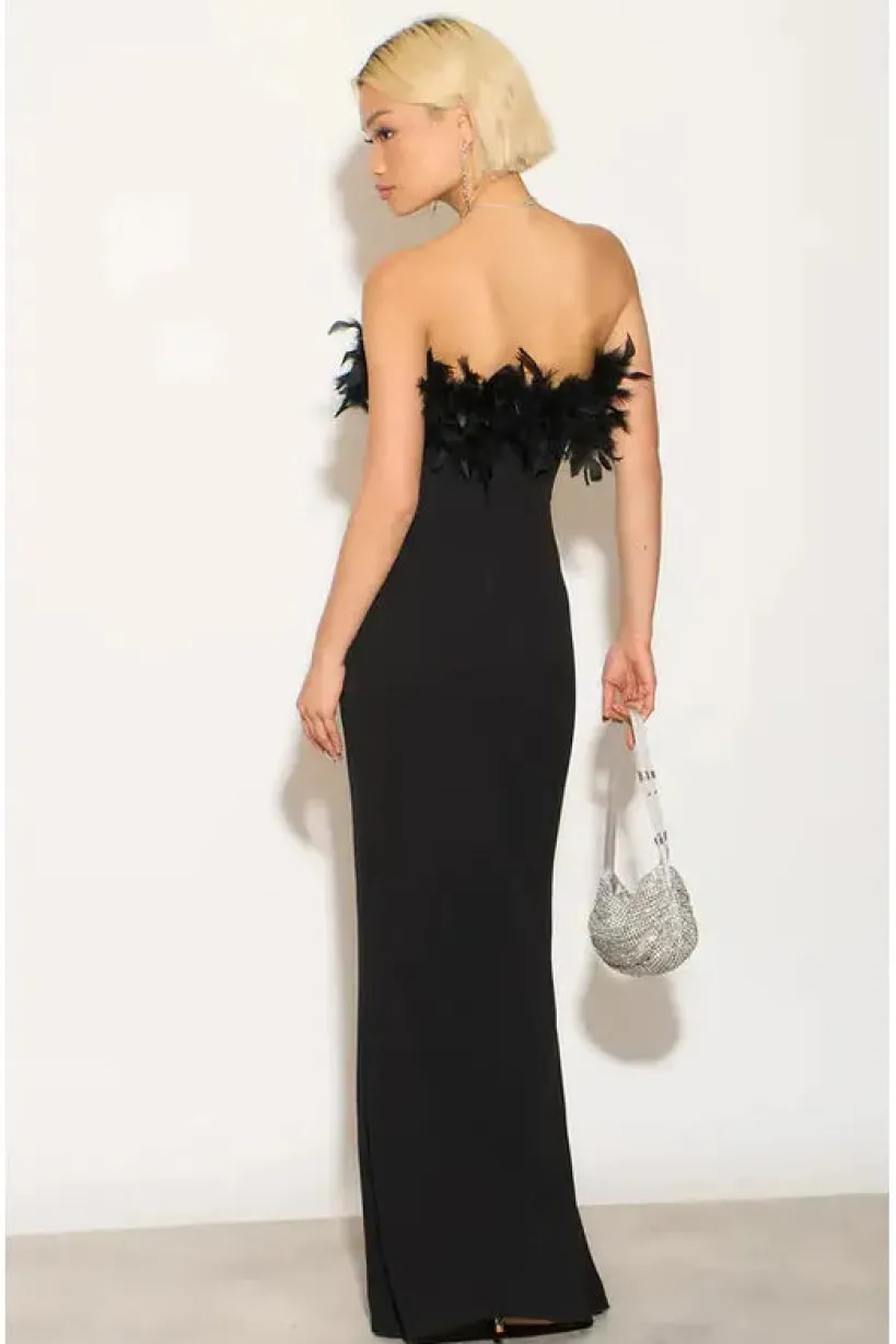 Sophia Maxi Wrap Feather Dress by Saint A