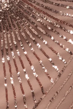 Starburst Sequin Maxi Dress - Champagne by Goddiva