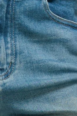 Straight Leg Denim Jeans - Blue by Goddiva denim