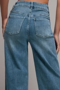 Straight Leg Stretch Denim Jeans - Blue by Goddiva denim