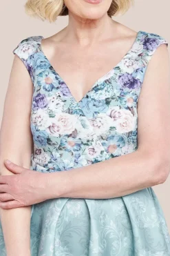 Sweetheart Floral Midi Dress - Sage Green by Goddiva