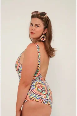 Swimsuit In Multicoloured Aztec Print by Maribela