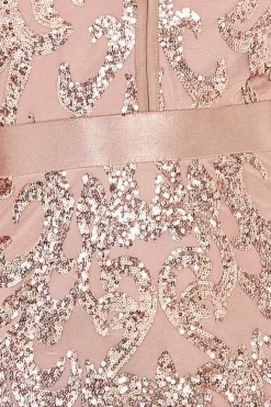 Tassel & Sequin Midaxi With Front Split - Champagne by Goddiva
