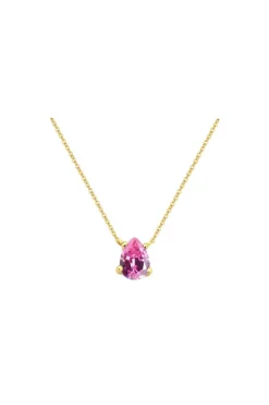 Teardrop Pendant Necklace In Pink by Last True Angel