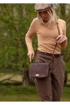 The Kenitra Cross-Body Bag In Dark Brown by Berber Leather
