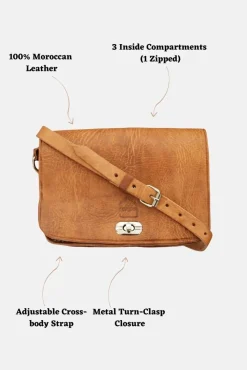 The Kenitra Cross-Body Bag In Tan by Berber Leather