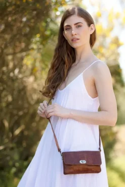 The Kenitra Soft Cross-Body Bag In Tan by Berber Leather