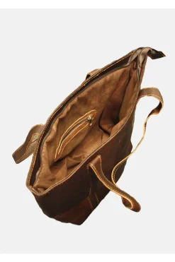 The Nador Tote Bag In Dark Brown by Berber Leather