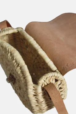 The Safi Rattan Round Bag - Loose Weave by Berber Leather