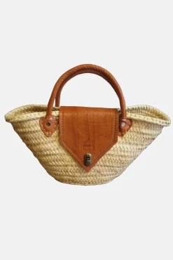 The Safi Small Rattan Beach Tote by Berber Leather