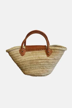 The Safi Small Rattan Beach Tote by Berber Leather
