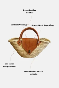 The Safi Small Rattan Beach Tote by Berber Leather