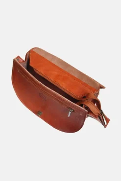 The Temara Embossed Saddle Bag In Light Brown by Berber Leather
