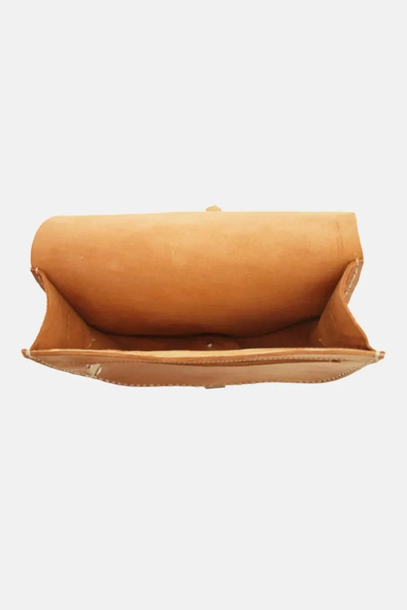 The Temara Large Saddle Bag In Tan by Berber Leather