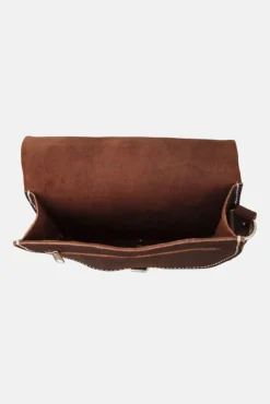 The Temara Large Saddle Bag In Dark Brown by Berber Leather