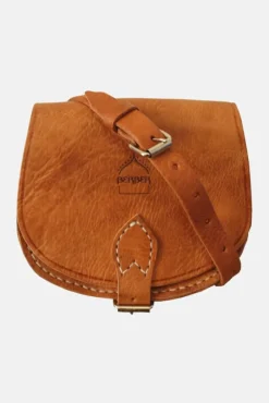 The Temara Small Half-Moon Saddle Bag In Tan by Berber Leather