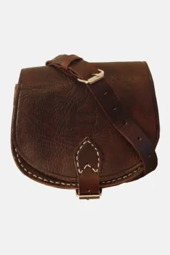 The Temara Small Saddle Bag In Dark Brown by Berber Leather