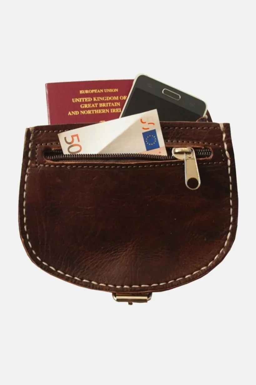 The Temara Small Saddle Bag In Dark Brown by Berber Leather