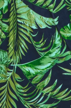 Tropical Print Midi With Batwing Sleeves - Green by Goddiva