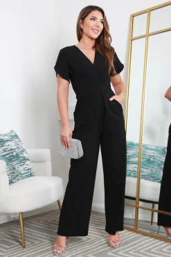 Tulip Sleeve Wrap Front Jumpsuit by Double Second