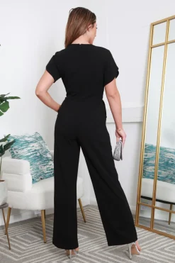Tulip Sleeve Wrap Front Jumpsuit by Double Second