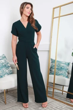 Tulip Sleeve Wrap Front Jumpsuit by Double Second