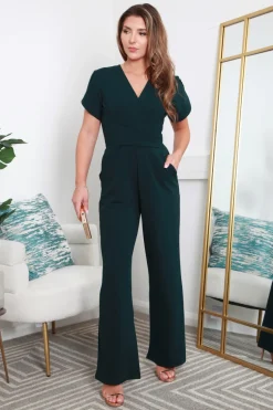 Tulip Sleeve Wrap Front Jumpsuit by Double Second