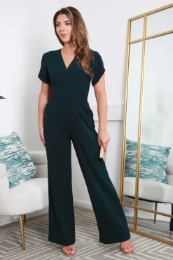 Tulip Sleeve Wrap Front Jumpsuit by Double Second